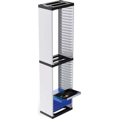 CD Box Bracket Holder Carrying For PS5 Storage Disc Stand Game Cases Organizer Tower Shelf Display Rack Vertical Showcase
