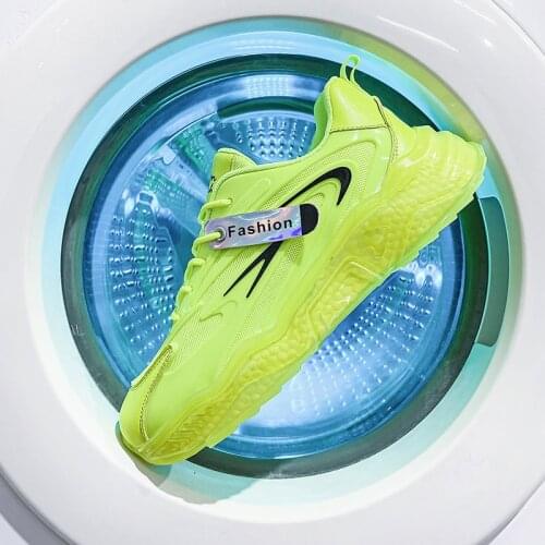 Mens Chunky Daddy Shoes Popcorn Shoes Lightweight Running Shoes Fitness Casual Sports Shoes Bright Sneakers Vulcanized Shoes