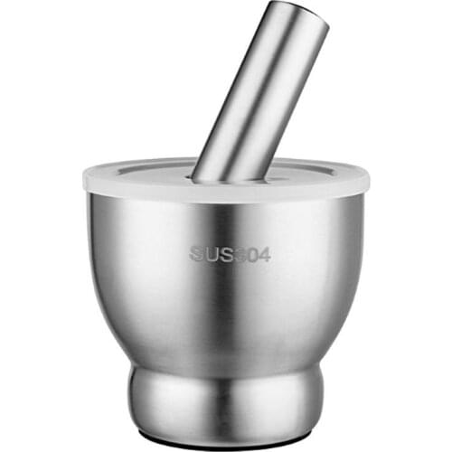 Kitchen 304 Food Grade Stainless Steel Mashing Pot Solid High Quality Grinder Mills Herbal Medicine Milling Waterproof E11821