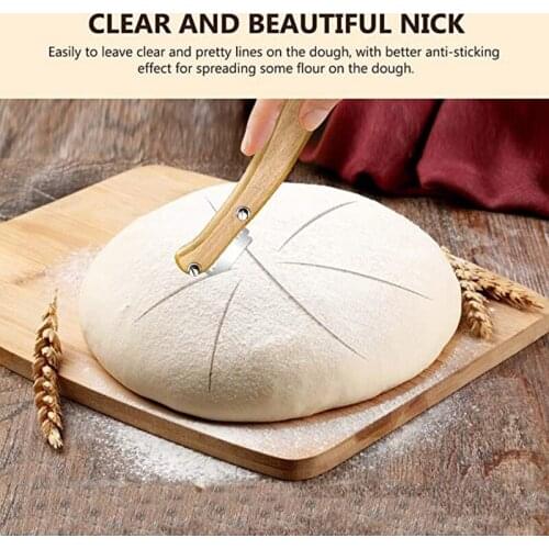 Bread Lame with Wooden Handle, Bread Bakers Lame Slashing Tool, Bread Slicer Cake Cutter, Dough Making Slasher Tools
