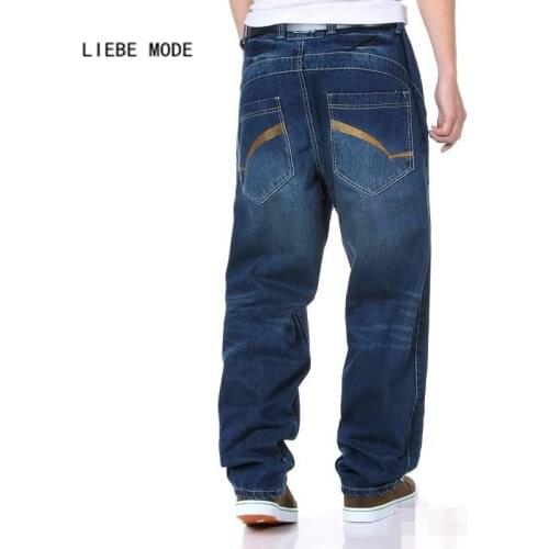 LIEBE MODE Men's Wide Leg Jeans
