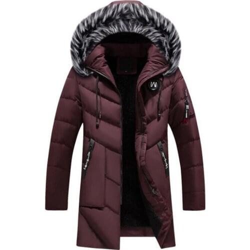 Men Parkas With Hooded Long Overcoats Man Fur Collar Parkas Outwear Winter Jacket Fashion Men Coat Casual Slim Thick Warm Coats