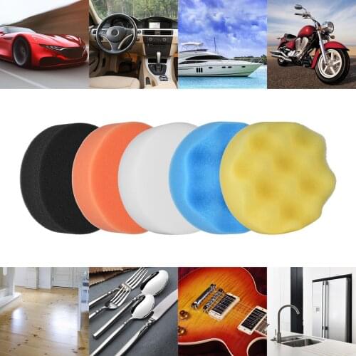 50Pcs Polishing Pads Kit 3 Inches for Car Buffing Waxing for Automobiles Yachts