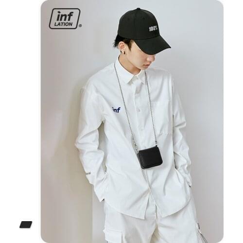 INFLATION Black Pu Mini Message Bags Streetwear Men Mini Crossbody Bag Unisex Chain Waterproof Crossbody Bag For Couple 390AI20