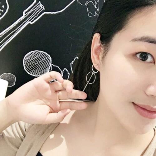 NEW Gold Metal Tassel Earrings for Women Long Circle Pendant Earings Fashion Jewelry Statement Geometric Vorbellen Voor Vrouwen