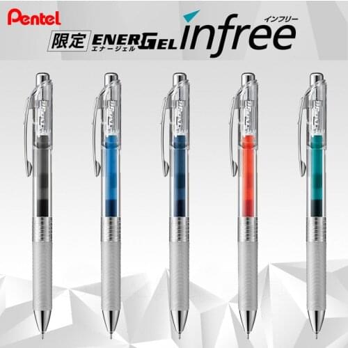 Limit Clear Edition! Japan Pentel Energel Infree Gel Pen 0.5mm Clear Retractable Fast Dry Scrapbook Color Ink Pen BLN75TL