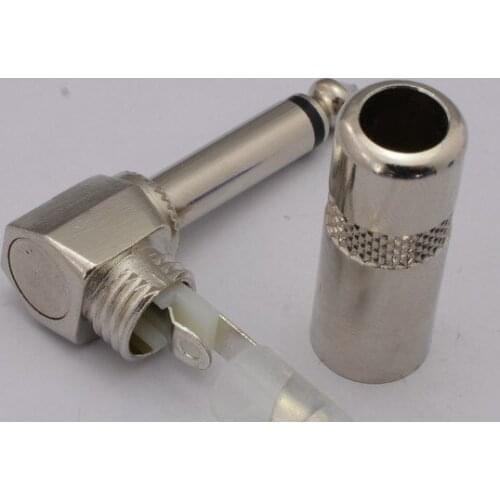 Wholesale 50pcs/lot 1/4" TS RIGHT ANGLE MONO PHONE PLUG CONNECTOR 6.3MM JACK-50010