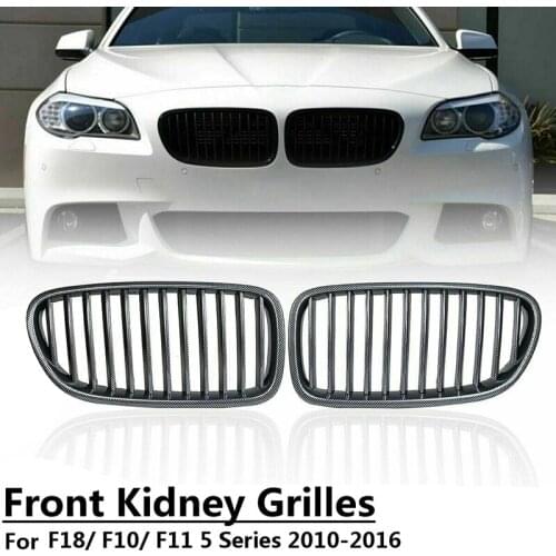 Carbon Fiber Car Front Kidney Grille Grill For-BMW 5 Series F10 F11 F18 M5 2010-2017