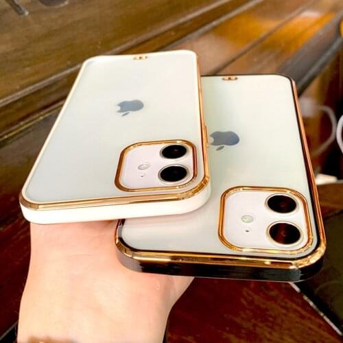 Luxury Transparent Silicone Case For iPhone 12 11 Pro Max Mini XS XR X 8 7 Plus 8Plus iPhone11 11Pro Phone Clear Slim Soft Cover