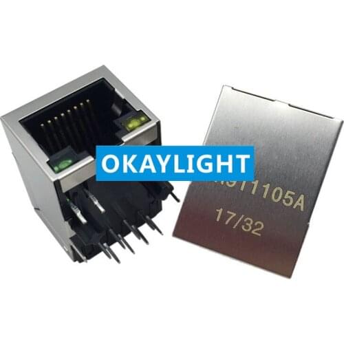 50PCS HR911105A RJ45 network port with light HanRun socket network isolation transformer