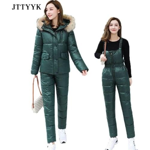 One Piece Ski Jumpsuit Skiing Pant Sets Tracksuits Overalls Bodysuit Women Outdoor Snow Suits Parka Women Jacket Winter 2-piece