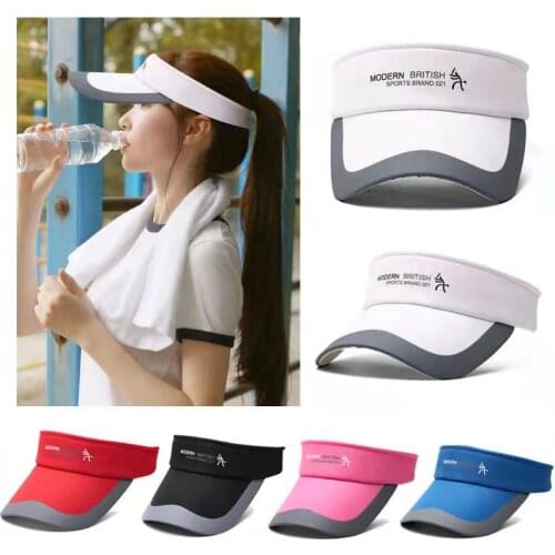 Spring Summer Sports Sun Cap Men and Women Adjustable Cotton Visor UV Protection Top Empty Tennis Golf Running Sunscreen Hat
