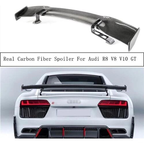 Real Carbon Fiber Spoiler For Audi R8 V8 V10 GT 2007-2022 High Quality Wing Lip Spoilers Car Accessories