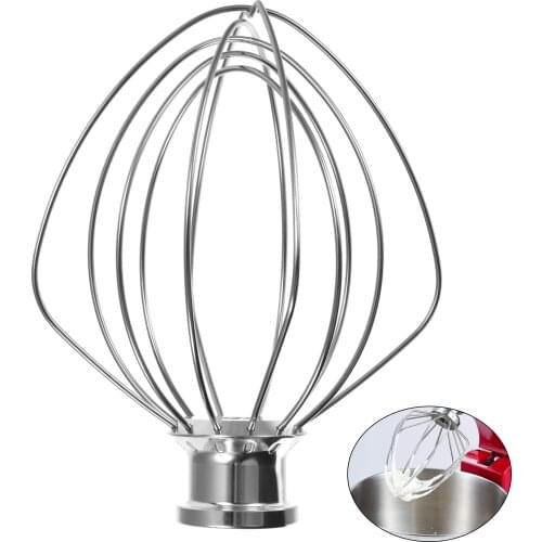 6 Wire Electric Whisk Non-Slip Easy to Clean Egg Beater Milk Frother for Kitchen Aid Tilt-Head Mixer Eggs Milk Cake Flour Cream