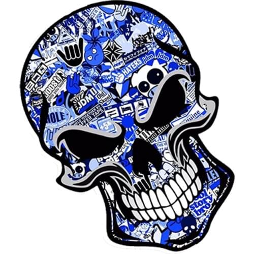Personalized Skull Vinyl Car Stickers Waterproof Accessories for Auto Moto Bike Van Truck Racing Tuning 4 X 4,13cm*9cm