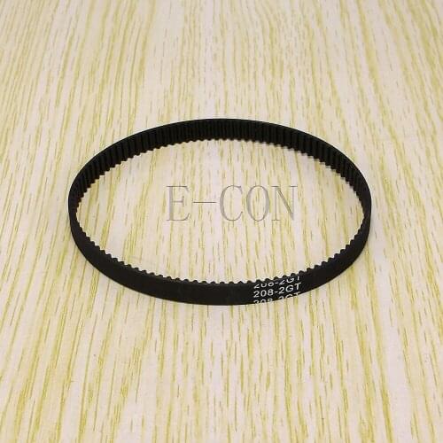 1pcs/lot 208-GT2 Loop Timing Belt Width 6mm GT2 Belt Rubber Fiberglass Inner Length 208mm 104 Teeth for GT2 Timing Pulley