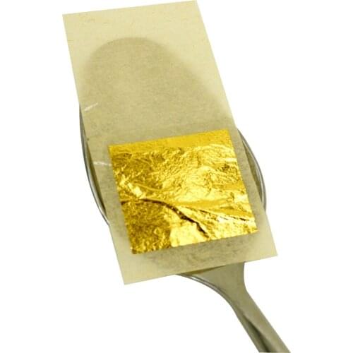100 sheets 2.75x2.75 cm 24K Pure Genuine Gold Leaf - Edible Food Decoration Gold Leaf - Luxurious Craft Gilding Decoration