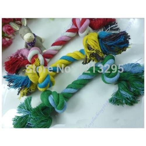 2pcs New Hot Funny Dog Puppy Pet Chew Cotton Braided Bone Rope Knot Play Toy