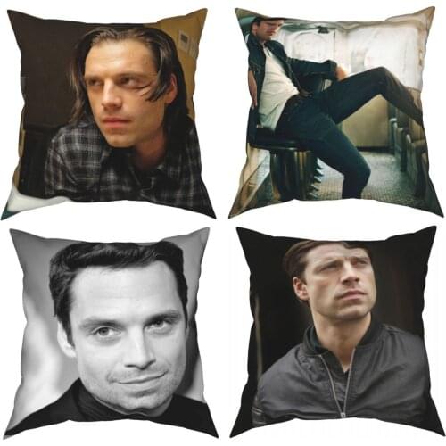4PCS Sebastians Stan Pillow Case Cushion Movie Star Body PillowCase Polyester Home Car Sofa Decor