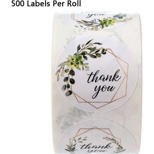 500pcs/roll 4 Styles Vegetation Thank You Stickers for Christmas Scrapbooking GXMA