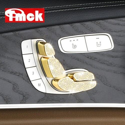 8PCS For Mercedes Benz E Class W213 2016 2017 Car Styling Accessories Door Seat Adjustment Switch Diamond Decoration Cover Trim