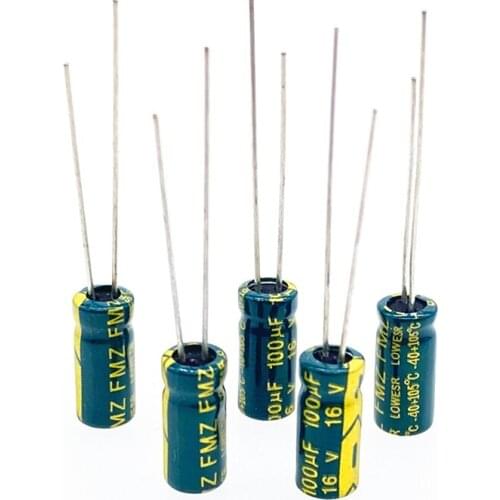 100pcs/lot Q10 100uf16V aluminum electrolytic capacitor size 5*11 16V 100uf 20