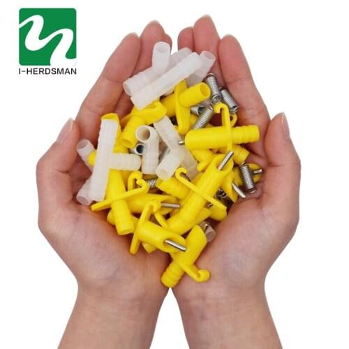 100 pcs Automatic Rabbit Feeding Nipple Drinker Tee Tube Animal Pet Rabbit Cat Drinking Fountain Exquisite Workmanship