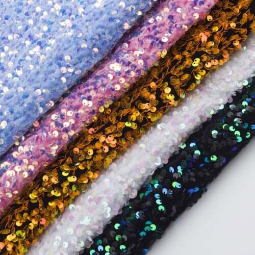 Sequins Fabric Shiny Bling Gown Dress Skirt Mask Material Stylish Sewing Tissue