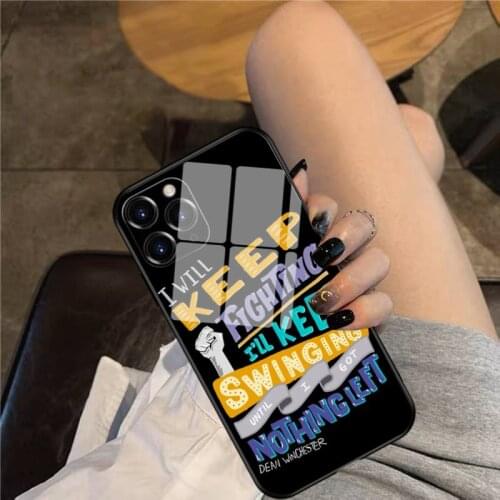 Always Keep Fighting Phone Case Glass Phone Case For iphone 12 11 Pro Max XS XR X 8 7 Plus SE2 Case