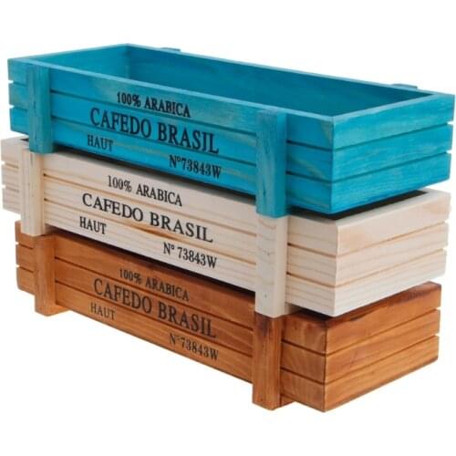 Wooden Flower Pot Garden Decor Plant Pots Sundries Storage Succulent Planter Holders Wood Storage Boxes Home Decoration