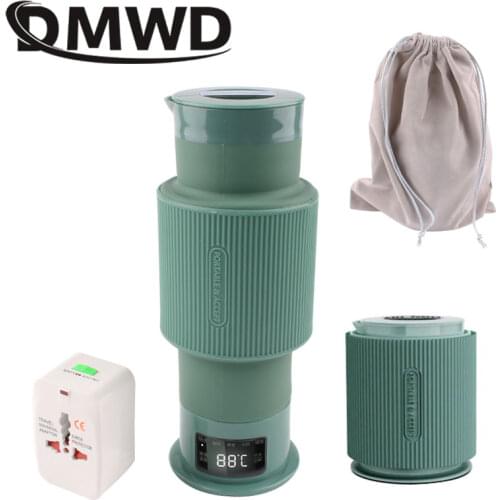 DMWD 100-240V Dual Voltage Travel Electric Kettle 0.5L MINI teapot cup water heater Portable stainless steel tea pot boiler EU