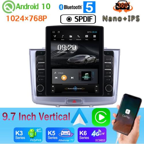 DSP Android auto 9.7" Vertical Tesla Android 10 Car Media Radio GPS PX6 4+64G For Great Wall Hover Haval H6 2016-2018 360 Camera