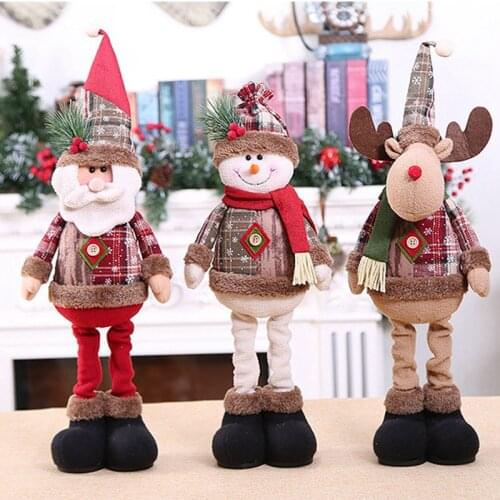 Stretch Doll Santa Claus Merry Christmas Decor For Home 2021 Christmas Ornaments Navidad Gift Xmas Tree Decor New Year 2022