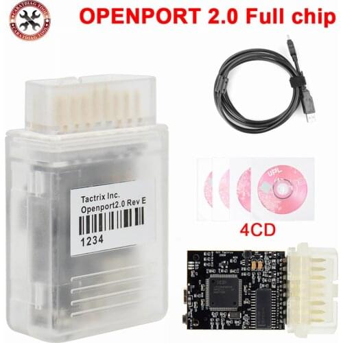 Auto Tuning Tool ECU Chip professional Tactrix OpenPort 2.0 USB 2.0 Full Chip ECU Flash With 4 CD