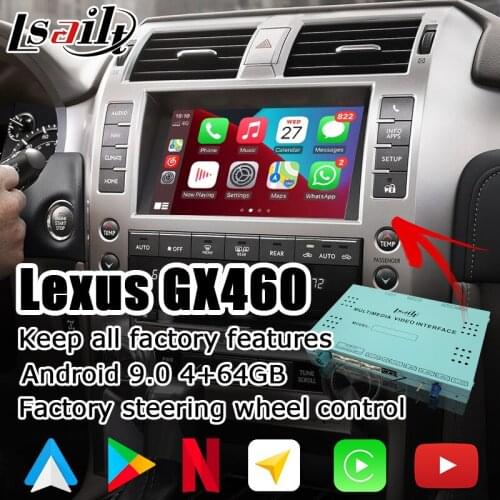 4+64 Android / Carplay Interface box for Lexus GX460 GX 2013-present Video Interface Box with GVIF YouTube Waze Yandex by Lsailt