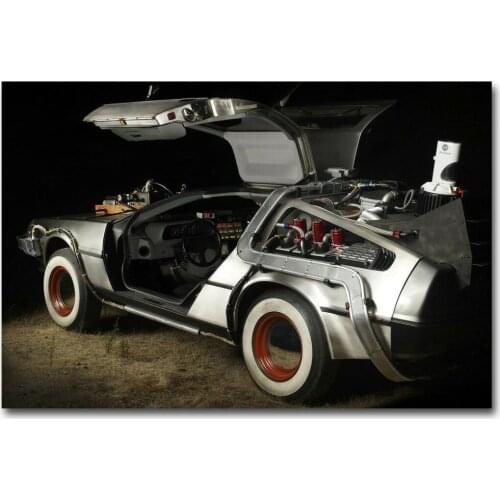 Back To The Future Car Classic Movie Wall Sticker Silk Poster Art Light Canvas Home Decoration