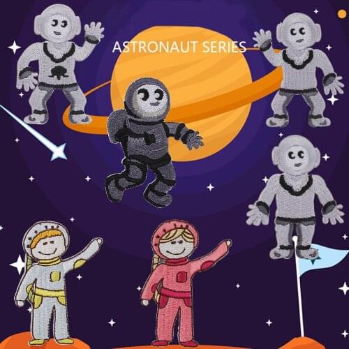 Combination Astronaut Astronaut Embroidery Applique Exquisite Computer Embroidery DIY T-Shirt Decoration Patch Accessories