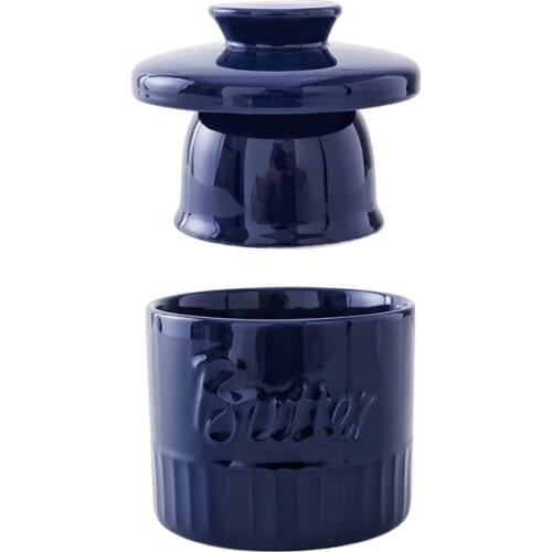 Creative ins butter dish cylindrical cheese cheese box with water sealed European-style ceramic butter jar