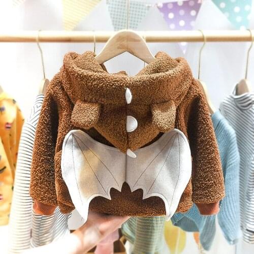 Winter Baby Boys Girls Hooded Jacket Kids Warm Lambswool Outerwear Toddler Girls Winter Clothes Boy Thicken Jacket Coats 18M-6Y