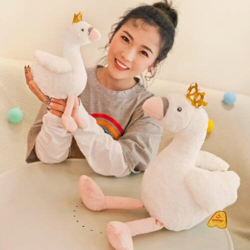 Lovely swan plush toy Crown swan soft doll kids toy throw pillow birthday gift b1838