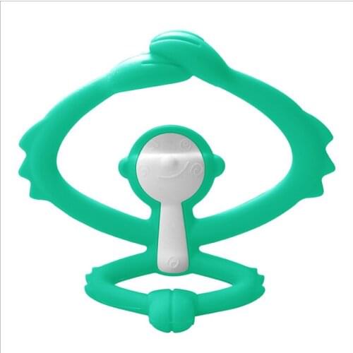Mombella mabelo versatile embracing monkey gutta percha infant Baoan Fufang molar stick anti biting silicone green