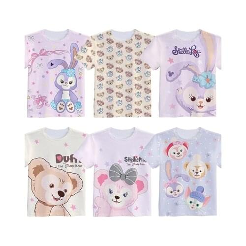 Disney Duffy StellaLou Fashion Anime Figures Cartoon Products Cosplay Accessories Customized T-Shirt Casual Gifts Unisex