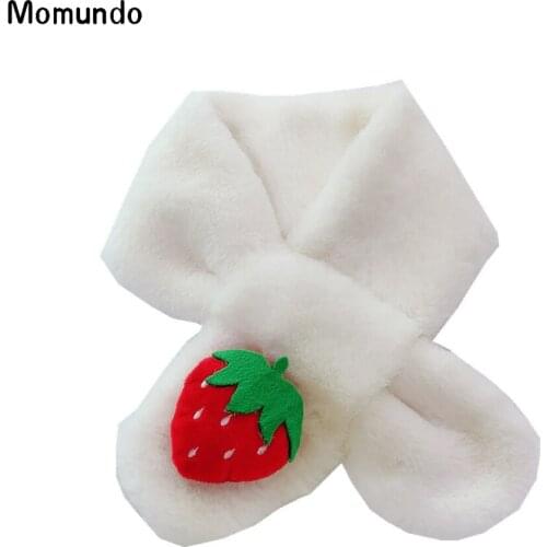 Fashion Chindren Neckerchief Soft Comfortable Warm Plush Cute Scarf With Fruit Accessory Solid Color Baby Boys Girls Neck Ring