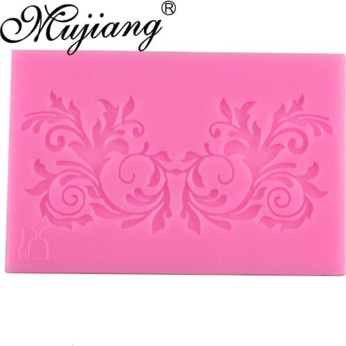 Mujiang Leaf Flower Vine Lace Silicone Mold Fondant Cake Decorating Tools Kitchen Baking Molds Candy Chocolate Gumpaste Moulds