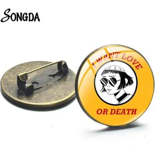 Cartoon Creative Print Mathilda Leon Brooch I Want Love Or Death The Professional Movie Badges Pins Clothing Accessories