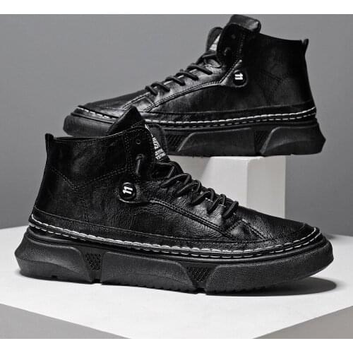 Men Leather Boots Winter Warm Snow Boots High Quality Cow Suede Fur Mens Shoes Plush Fashion Man Rubber Ankle Boots Combat Boots