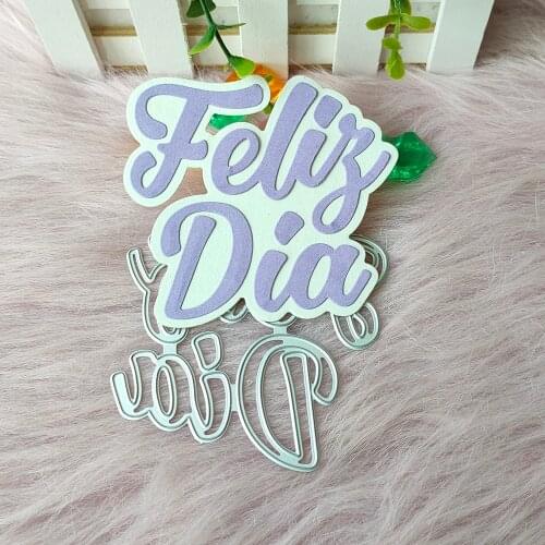 New Spanish Happy Birthday Metal cutting Mould DIY embossed Paper Photo album greeting Card Gift making cutting Mould