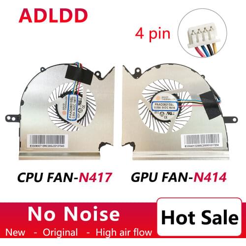 New Original Laptop CPU/GPU Fan for MSI GE75 MS-17E2 GL75 GP75 PAAD06015SL-N417 N414
