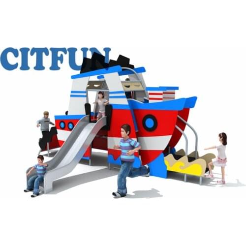 New Style Ship model PE Plate Kids safe climb outdoor playground, Quality Guarantee slide for Amusement Park OP18H-162A