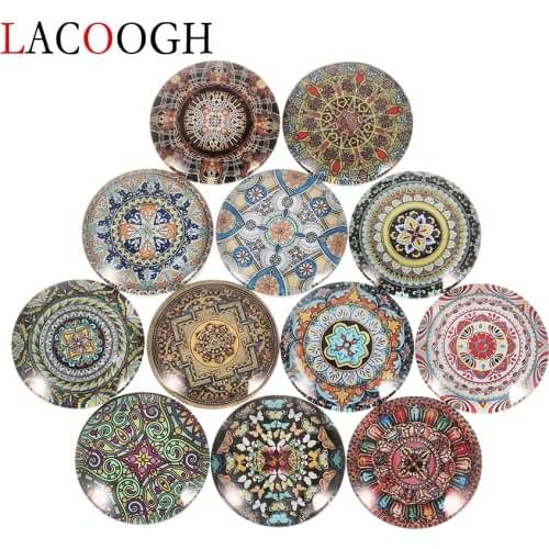 Wholesale Retro Ethnic Bohemian Round Flat Back Crystal Clear Glass Cabochon 12 18 20mm For DIY Round Pendant Jewelry Making